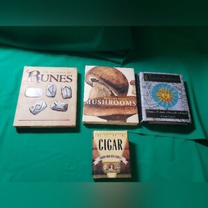 THE MYSTERY OF RUNES & LITTLE BOOKS FOR COOKS MUSHROOMS & CONSTELLATAT & CIGAR